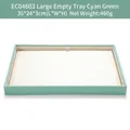 Large cyan-green jewelry display tray in brushed PU leather, size 35x24x3cm - Mint Green Large Double-sided Flat Tray