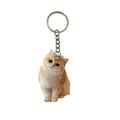 Acrylic tuxedo cat keychain with double-sided printing and a metal ring for backpacks - Well-behaved Kitten