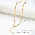 Golden 2.8mm stainless steel snake chain necklace with 45+5cm length and lobster clasp - 2.8mm Wave Chain - Gold