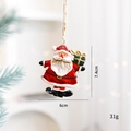 Santa Claus ornament with green gift box and twine hanger for Christmas tree decoration - Santa Claus - Green Gift