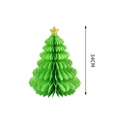34CM green honeycomb paper Christmas tree centerpiece with gold glitter star topper - Multi-layered Christmas Tree / 34cm / Grass Green