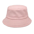 Pink minimalist cotton bucket hat with premium reinforced stitching and wide brim - M(56-58cm) / Pink