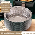 150pcs round aluminum foil trays for 4.5-5L air fryer, size 21.5x17x4.5cm, silver color - Diameter 21.5cm (150 Pieces)