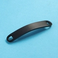 Gebogen zwarte roestvrijstalen rechthoekige connector met dubbele gaten voor DIY-armbanden - 6*39mm Gebogen Lange Strip / Zwart