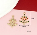 Detailed view of Christmas tree pendants with dimensions 22x17mm for DIY jewelry making - Christmas Tree