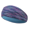Purple, blue and pink striped sports headband with anti-slip inner texture for yoga - Dreamy Purple