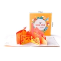 3D pop-up greeting card featuring orange Hong Kong Travel city skyline architecture - Colored Hong Kong