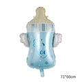 Blue baby bottle foil balloon with It's a boy print for baby shower decor, 71x60cm - Angel Bottle Blue