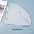 Quarter circle silicone mold for triangle tray, translucent white, 22cm side, 1cm height - Triangular Fan Shaped Tray Mold