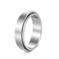 Details eines 6mm silbernen Spinner-Rings mit gebürsteter Edelstahloberfläche - US 6 / Silber