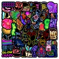 Neon graffiti stickers set with fluorescent cartoon and pop art designs for laptop decor - 100 Sheets Neon Style B (YYJQ100-0057)