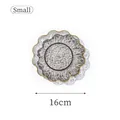 Small 16cm grey hammered glass dessert plate with gold rim and wavy edge design - Small / Transparent Coffee