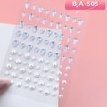 BJA-505 holographic teardrop rhinestones and assorted white pearls for face and nail art - Teardrop Pearl Combination (BJA-505)