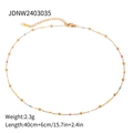 Goldene Edelstahlkette mit bunten Perlen und Verlängerungskette 40 cm plus 6 cm lang - Mehrfarbige Emaille Perle Stil(JDNW2403035)
