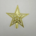 Golden hollow Christmas tree topper star with sparkling glitter coating for tree decoration - 1Pc Medium Gold Glitter Christmas Tree Topper Star