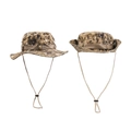 Detail view of desert digital camo boonie hats with ripstop fabric and adjustable chin strap - Earthy Yellow Digital Camo