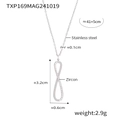 Collana infinity argento con dettagli in zircone e catena regolabile in acciaio inox - Collana Infinito con Zirconi Argento (TXP169)