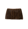Dettaglio della trama in ecopelliccia marrone scuro con morbide strisce di peluche - XS / Gonna
