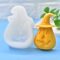 Halloween pumpkin with witch hat silicone mold for candle and resin DIY baking crafts - Pumpkin