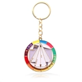 Golden color theory wheel keychain with rotating enamel multi-color design guide - Color Theory Keychain / Color Card Keychain