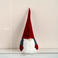 Gnomo navideño de peluche de 52cm con gorro rojo largo y base ancha de 26cm - 52cm x 26cm / Gnomo de sombrero largo rojo-52cm