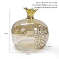 Golden champagne pomegranate glass jar with crown lid for nail art or jewelry storage - Champagne Gold Pomegranate Crystal Cup
