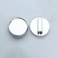 Silver 8mm round alloy bracelet base connectors for DIY jewelry making and craft supplies - Chrome Base - Round (Bar Back)