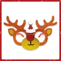 Lunettes en feutre renne scintillant avec cornes pailletées et mini bonnet de Noël - Bois de Noël
