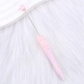 DIY beadable pen featuring a pink bow pattern handle and stainless steel bead rod - 68-Pink Bow