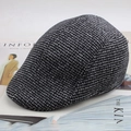 Classic black and white checkered tweed newsboy cap with warm brushed fabric finish - One Size 58cm / Speckled Light Grey