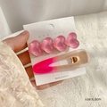 Pink heart-shaped hair clip set for girls with gradient matte finish in Y2K style - Pink Heart and Duckbill Clip Set