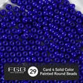 Deep blue 4mm glass round beads with a high-quality polished paint finish for DIY jewelry - EU 29