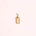 Gold rectangular stainless steel pendant with light zircon gemstone for DIY necklaces - June Birthstone Pendant / Gold