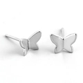 Orecchini a lobo a farfalla minimalisti in argento sterling S925 con finitura lucida - Argento 925 / Argento
