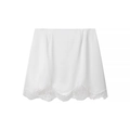 Weißer Minirock mit eleganter Spitzenkante und glattem Stoff für einen stylischen Look - S / Weiß