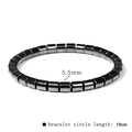 Men's vintage hematite stone bracelet with 5.5mm beads and elastic cord design - Segmented 5.5mm