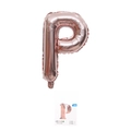 Rose gold letter P foil balloon 16 inch for birthday and anniversary party decor - 16" / Rose Gold Letter P (With Backing Card)