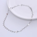 Collana moderna minimalista in acciaio inossidabile con triangoli geometrici su un piatto - 42cm / Color Acciaio