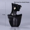 Mini black resin jewelry mannequin stand for earrings display at 11cm height - Mini Side Face / Black