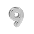 Polished silver bubble 3D metal number 9 pendant charm for DIY jewelry and necklaces - Number 9 Pendant / White Gold