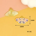 Detailed macro view of moth butterfly alloy pendant showing 28mm size and enamel finish - 4 Pink Butterfly (Moth)
