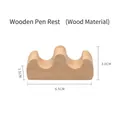 Repose-pinceau classique en bois à trois pointes pour calligraphie, grain naturel, 6.5cm long - Bois / Repose-Pinceau en Bois