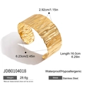 Bracciale rigido largo dorato in acciaio inossidabile martellato, impermeabile e anallergico - Stile Aperto Largo Dorato con Texture (JDB0104018)