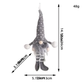Grey knitted Christmas gnome with heart hat, sequin details, and 36cm hanging height - Knitted Hat Rudolph Grey