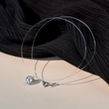 Minimalist S925 sterling silver mermaid tear moissanite pendant on invisible fish line - 8mm Zirconia - 39cm