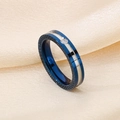 Edelstahlring in Silber und Blau mit griechischem Muster und rundem Kristallstein - US 5 / Blau-Silber Meander Stil (KR48809-K)