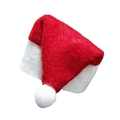 Mini rood-witte gebreide kerstmuts decoratie met pluche bal voor op wijnflessen - Nr.51 Klassiek Rood Wit / 1 Stuk