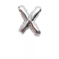 Silver letter X aluminum foil balloon 16 inch with retail packaging for party decor - 16" / Silver Letter X (With Backing Card)