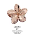 Rose gold metallic plumeria flower hair claw clip with mirror polished finish - 3# Rose Gold / Rose Gold