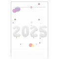 Lot de ballons chiffres 2025 blanc mat de 32 pouces pour décoration de Nouvel An - 4 Pièces/Paquet (Avec Carte) / Blanc / 32 pouces